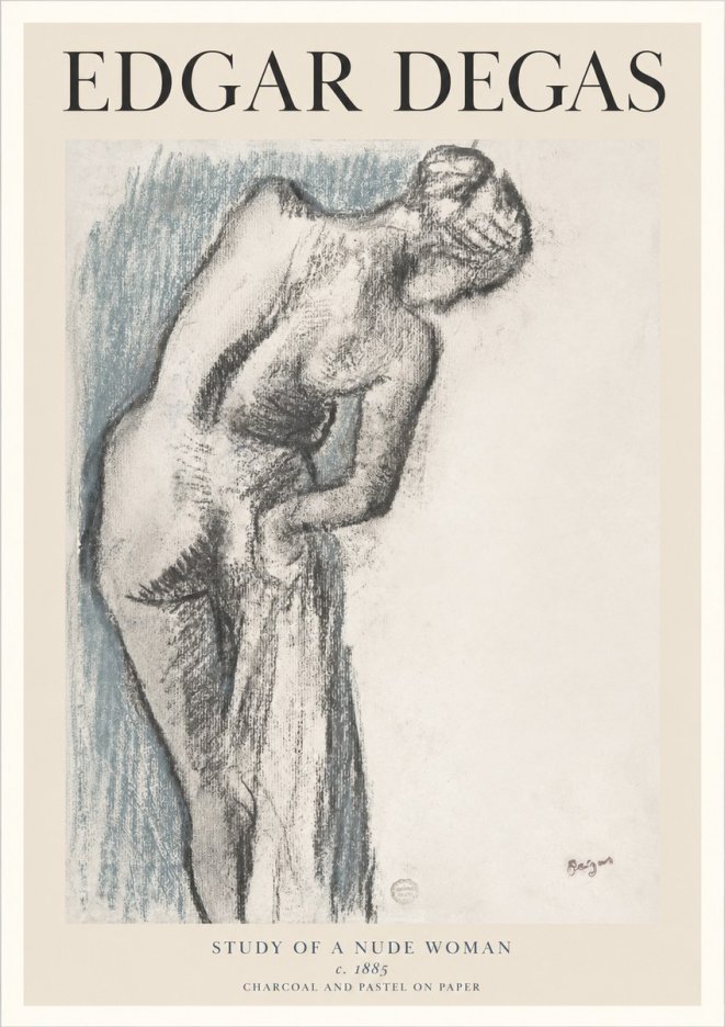 Edgar Degas Study of a Nude Woman II No1 - Poszter