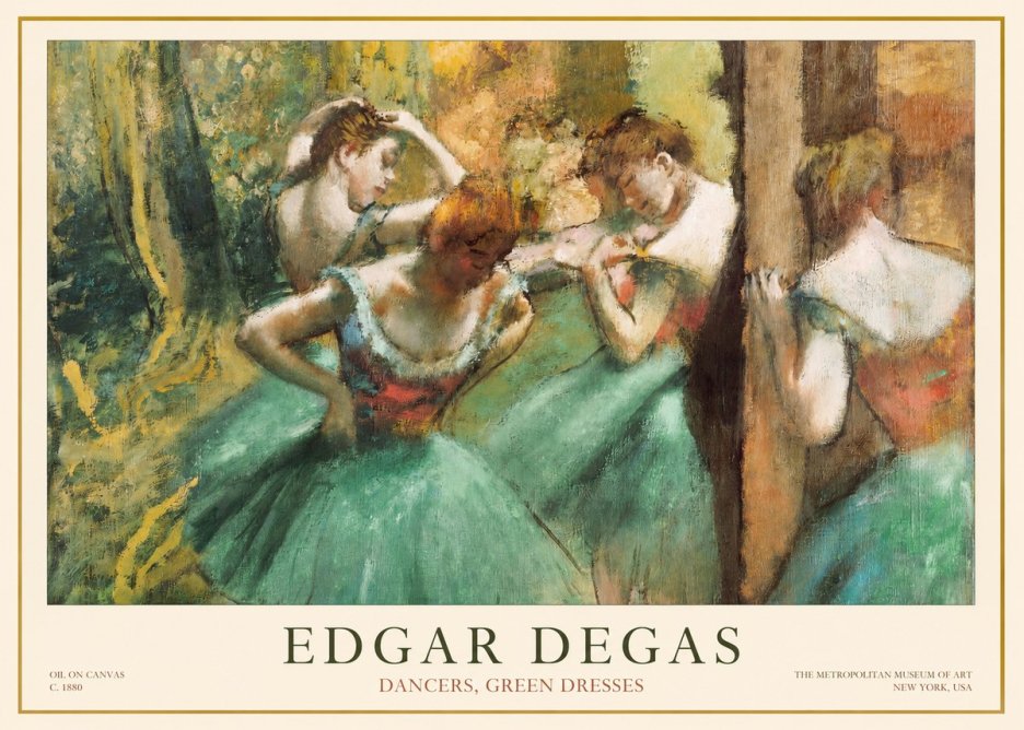 Edgar Degas Dancers, Green Dresses No1 - Poszter