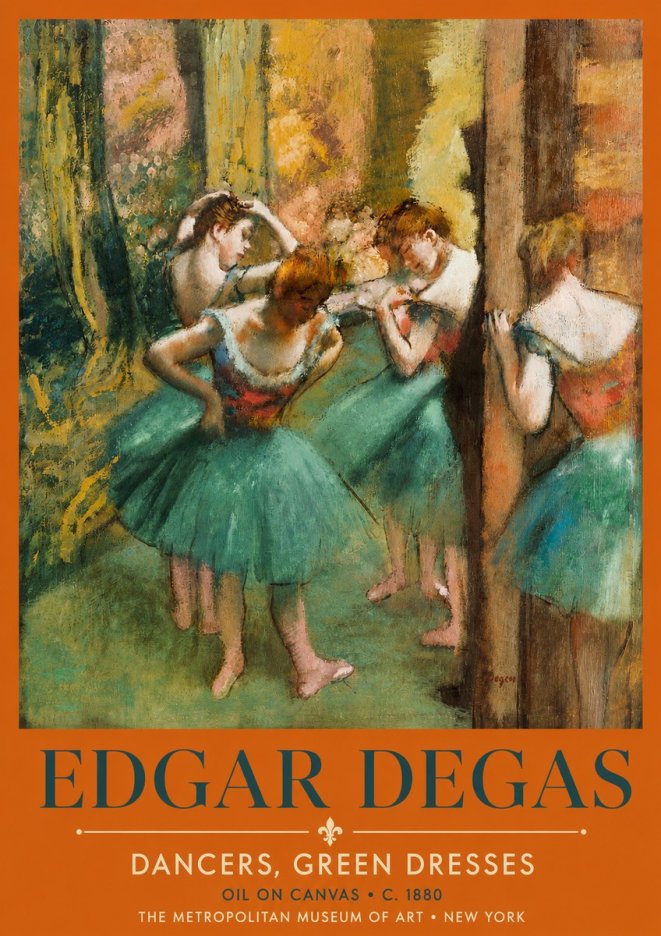Edgar Degas Dancers, Green Dresses No5 - Poszter