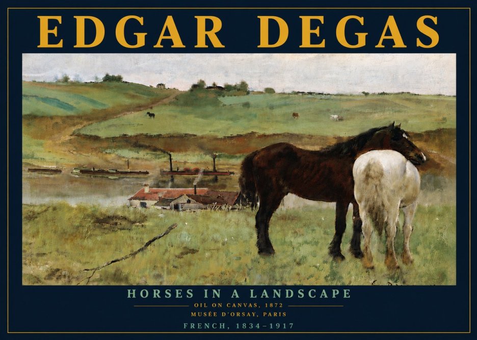 Edgar Degas Horses in a Landscape No6 - Poszter