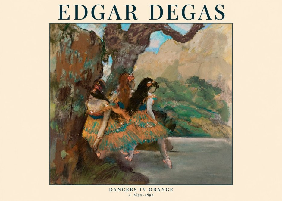 Edgar Degas Dancers in Orange No1 - Poszter