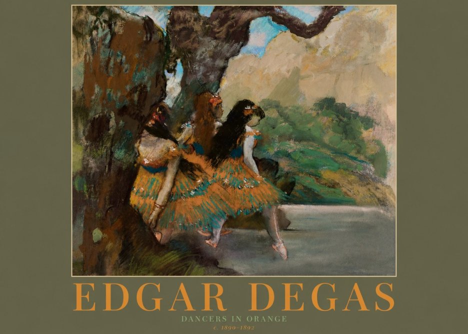 Edgar Degas Dancers in Orange No2 - Poszter