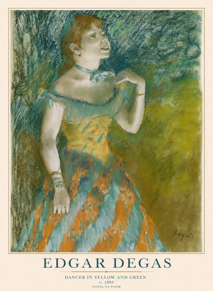 Edgar Degas Dancer in Yellow and Green No1 - Poszter