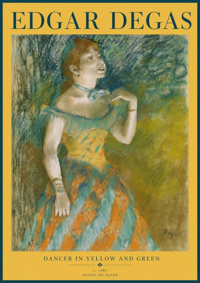Edgar Degas Dancer in Yellow and Green No5 - Poszter