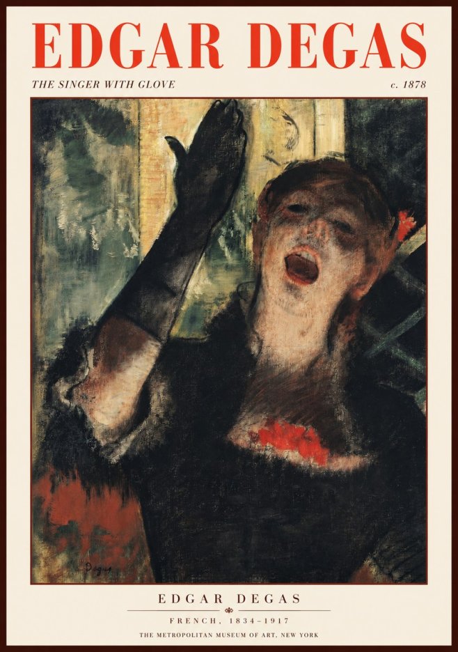 Edgar Degas The Singer with Glove No2 - Poszter
