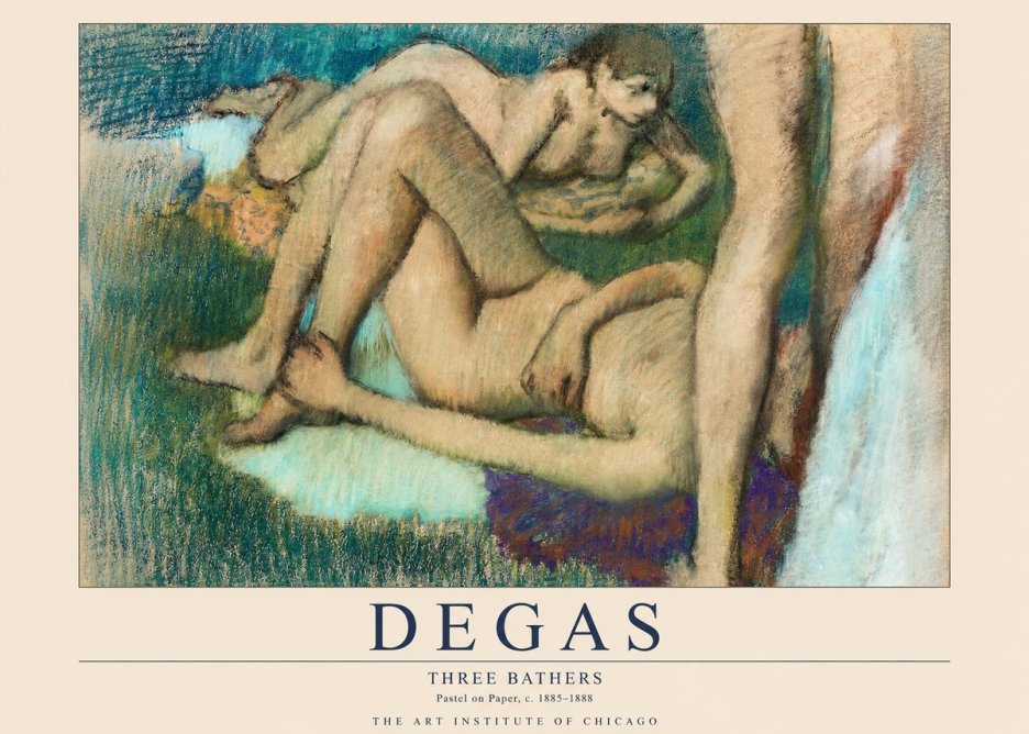 Edgar Degas Three Bathers No1 - Poszter