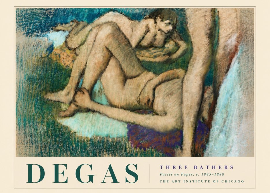 Edgar Degas Three Bathers No4 - Poszter
