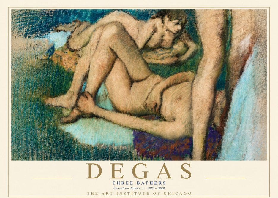 Edgar Degas Three Bathers No6 - Poszter