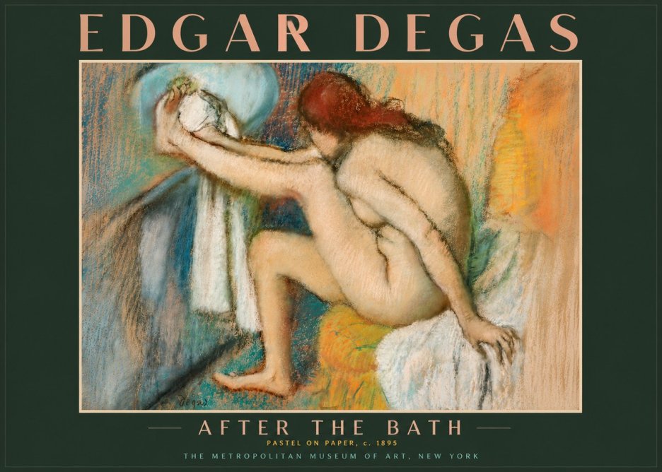 Edgar Degas After the Bath II No5 - Poszter