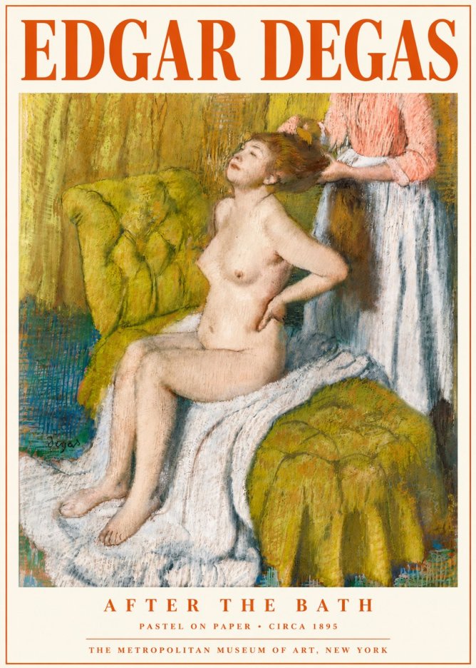 Edgar Degas After the Bath III No4 - Poszter