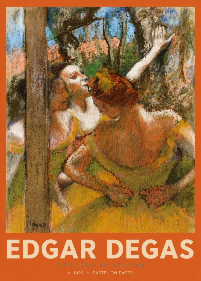 Edgar Degas Dancers in Yellow No2 - Poszter