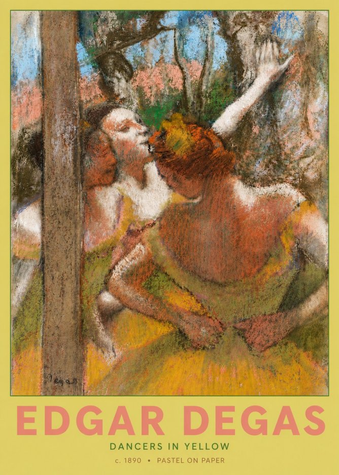 Edgar Degas Dancers in Yellow No4 - Poszter