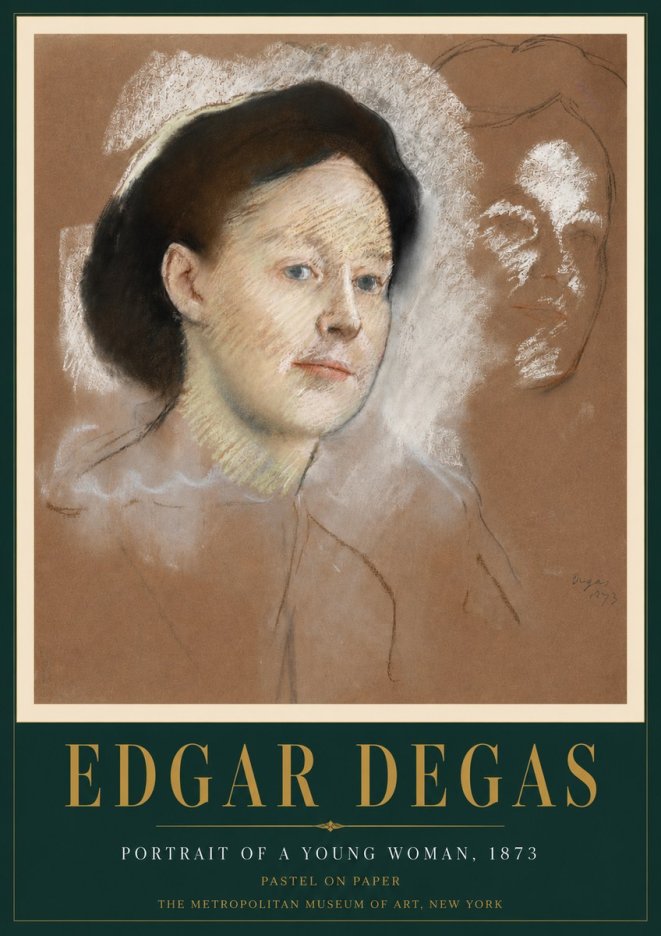Edgar Degas Portrait of a Young Woman No4 - Poszter