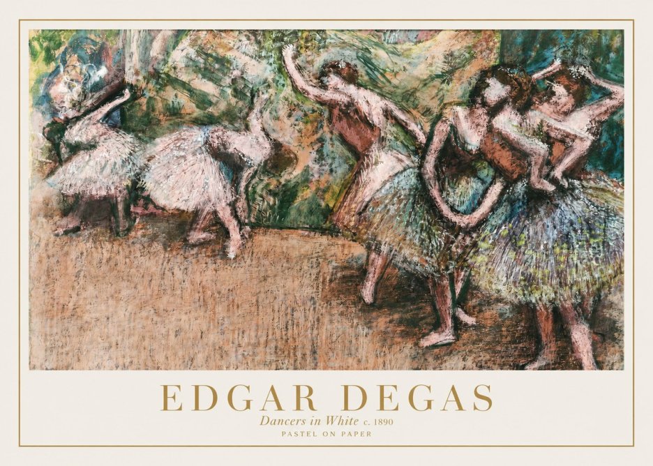 Edgar Degas Dancers in White C. 1890 No1 - Poszter