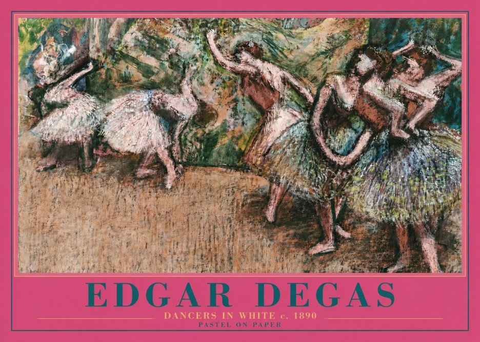Edgar Degas Dancers in White C. 1890 No2 - Poszter