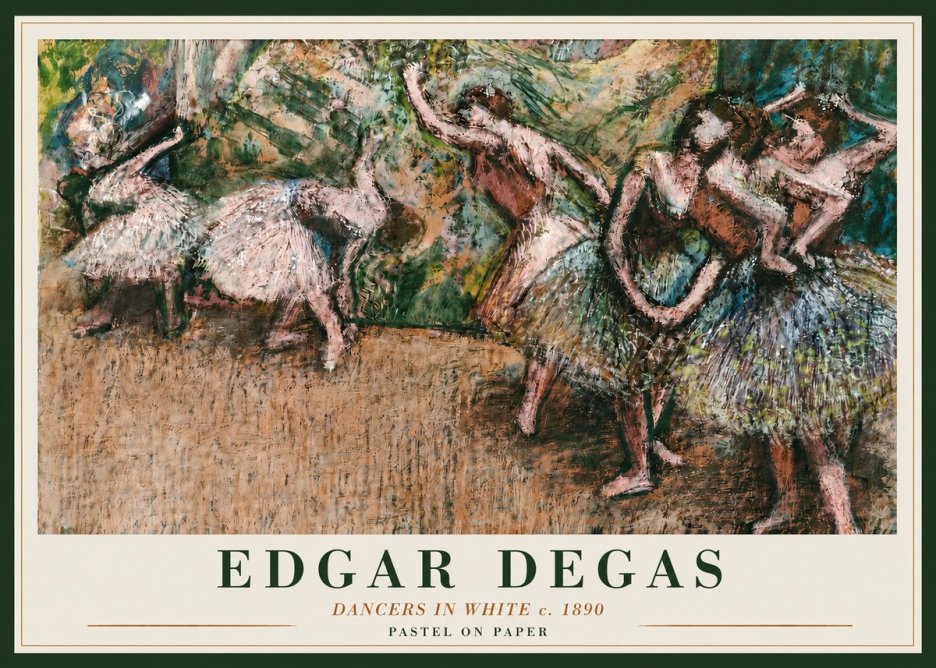 Edgar Degas Dancers in White C. 1890 No3 - Poszter