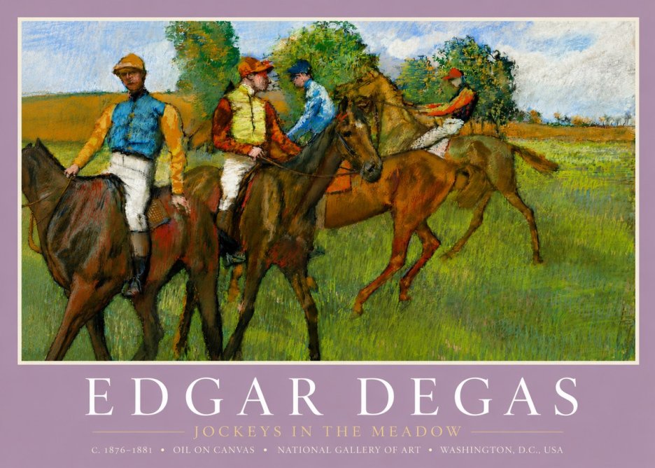 Edgar Degas Jockeys in the Meadow No3 - Poszter