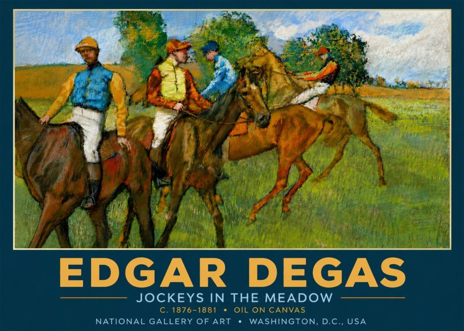 Edgar Degas Jockeys in the Meadow No5 - Poszter