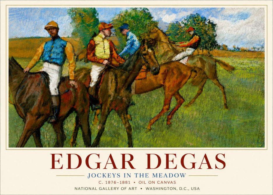 Edgar Degas Jockeys in the Meadow No6 - Poszter