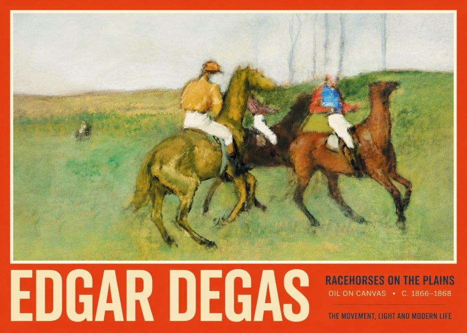 Edgar Degas Racehorses on the Plains No2 - Poszter