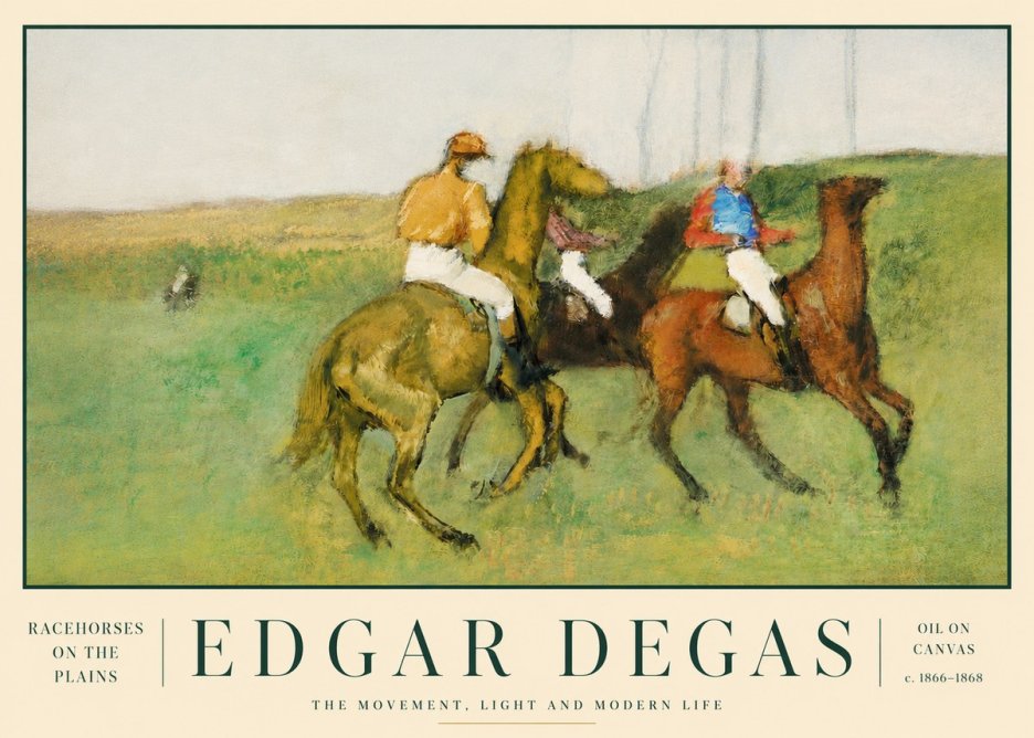 Edgar Degas Racehorses on the Plains No3 - Poszter