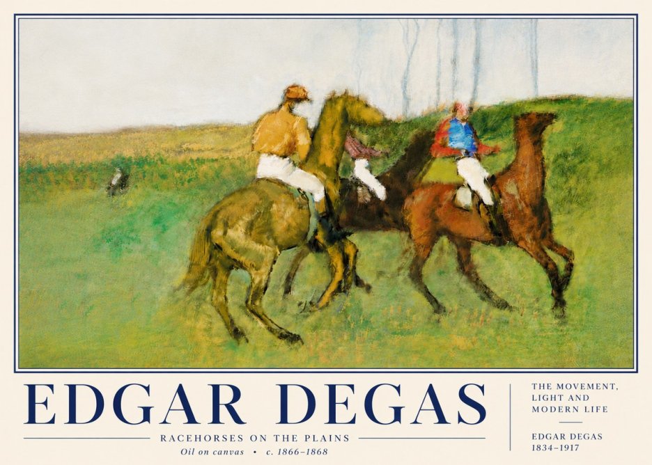 Edgar Degas Racehorses on the Plains No6 - Poszter