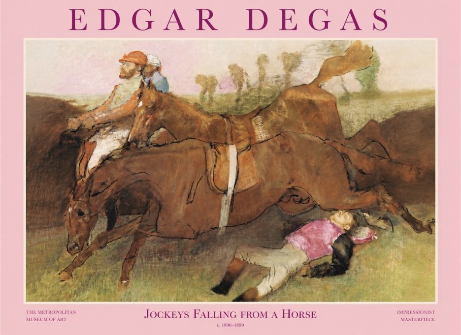 Edgar Degas Jockeys Falling from a Horse No1 - Poszter