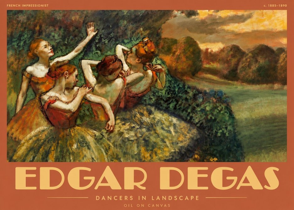 Edgar Degas Dancers in Landscape II No2 - Poszter