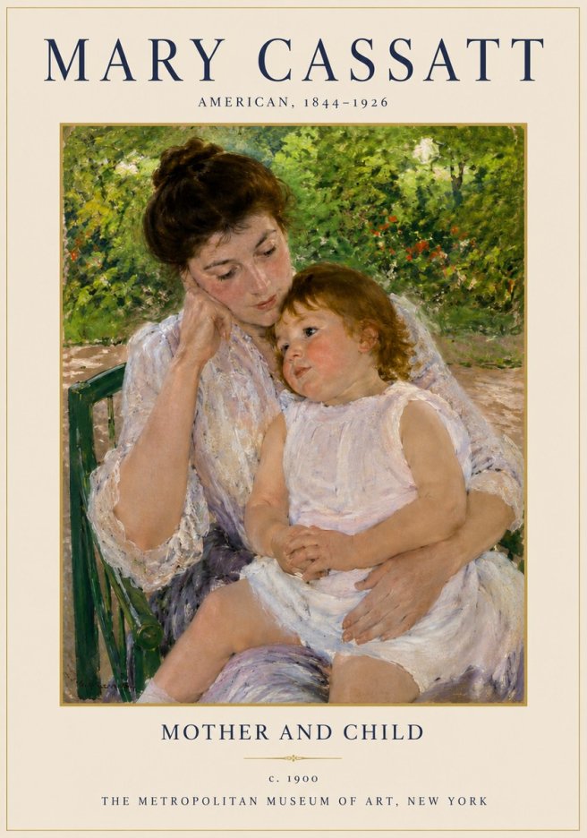 Mary Cassatt Mother and Child I No3 - Poszter