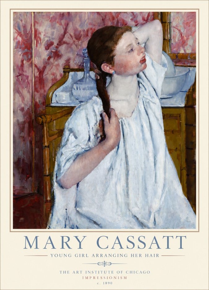 Mary Cassatt Young Girl Arranging Her Hair No3 - Poszter