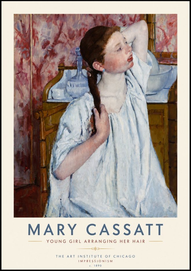 Mary Cassatt Young Girl Arranging Her Hair No5 - Poszter