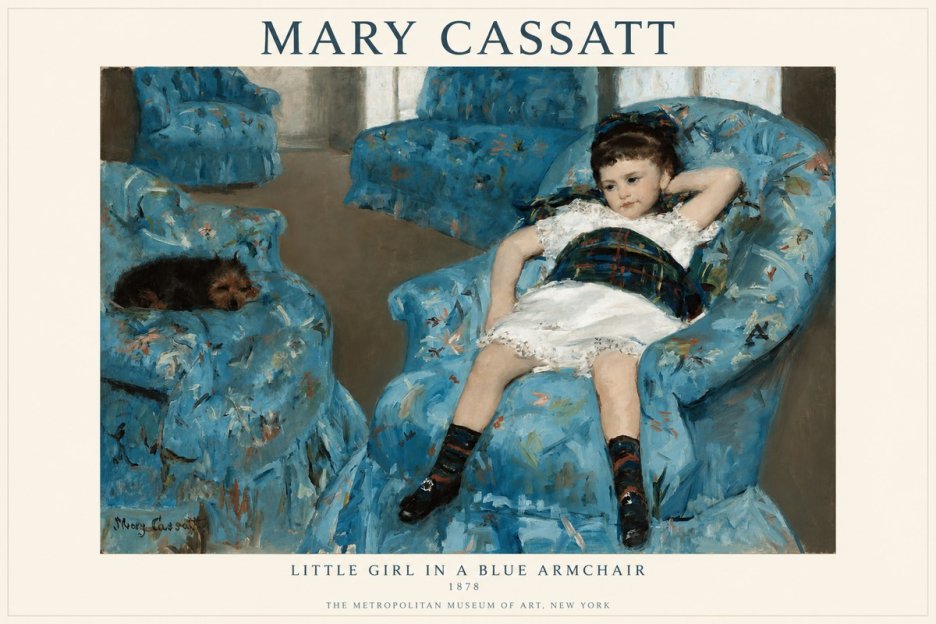 Mary Cassatt Little Girl in a Blue Armchair No1 - Poszter
