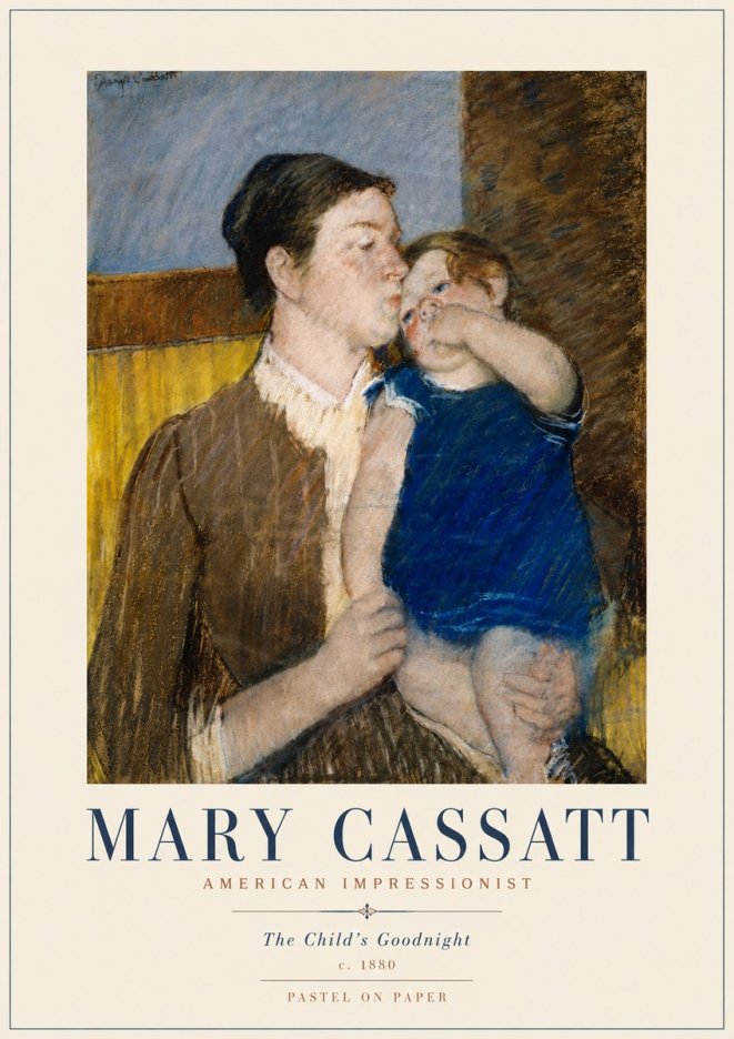 Mary Cassatt The Child's Goodnight No5 - Poszter