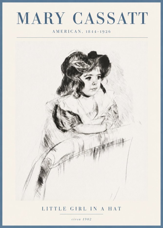 Mary Cassatt Little Girl in a Hat No3 - Poszter