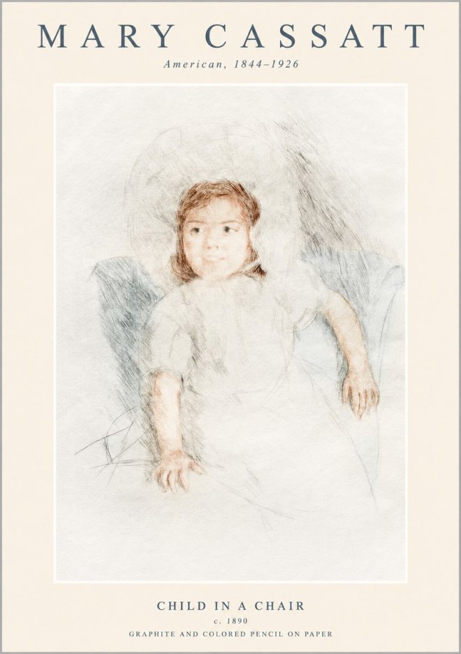 Mary Cassatt Child in a Chair No1 - Poszter