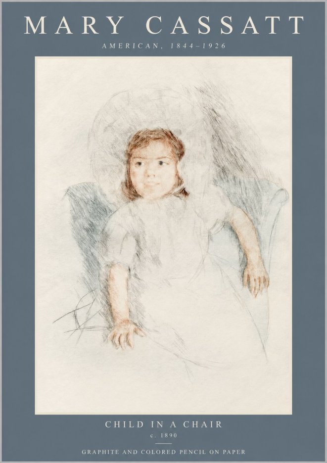 Mary Cassatt Child in a Chair No2 - Poszter