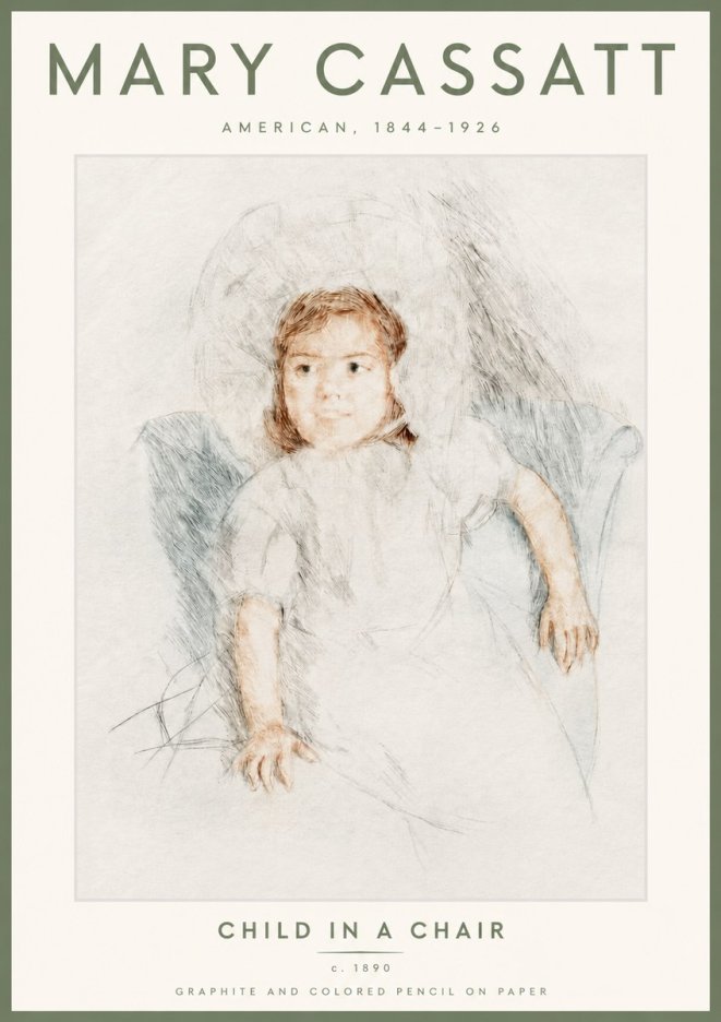 Mary Cassatt Child in a Chair No4 - Poszter