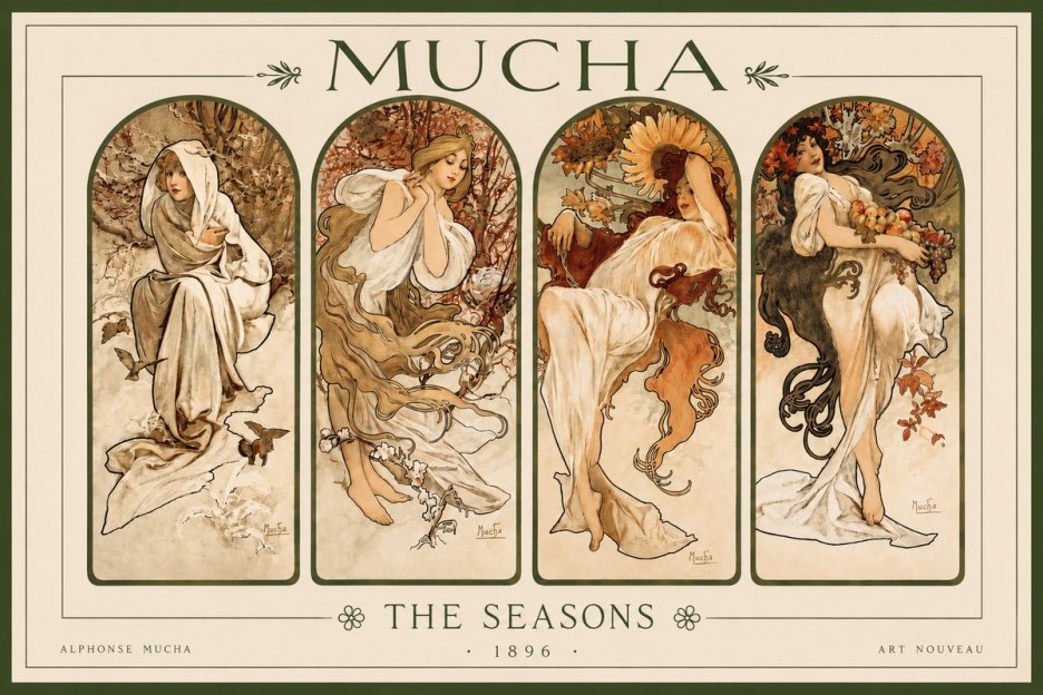 Mucha The Seasons No3 - Poszter