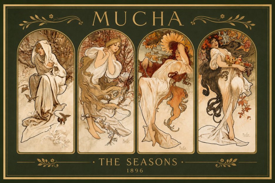 Mucha The Seasons No4 - Poszter