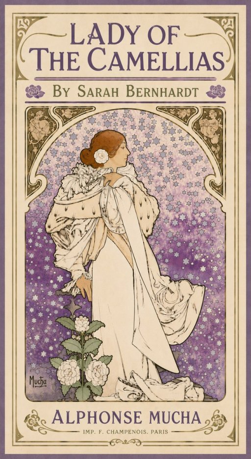 Mucha Lady of the Camellias No6 - Poszter