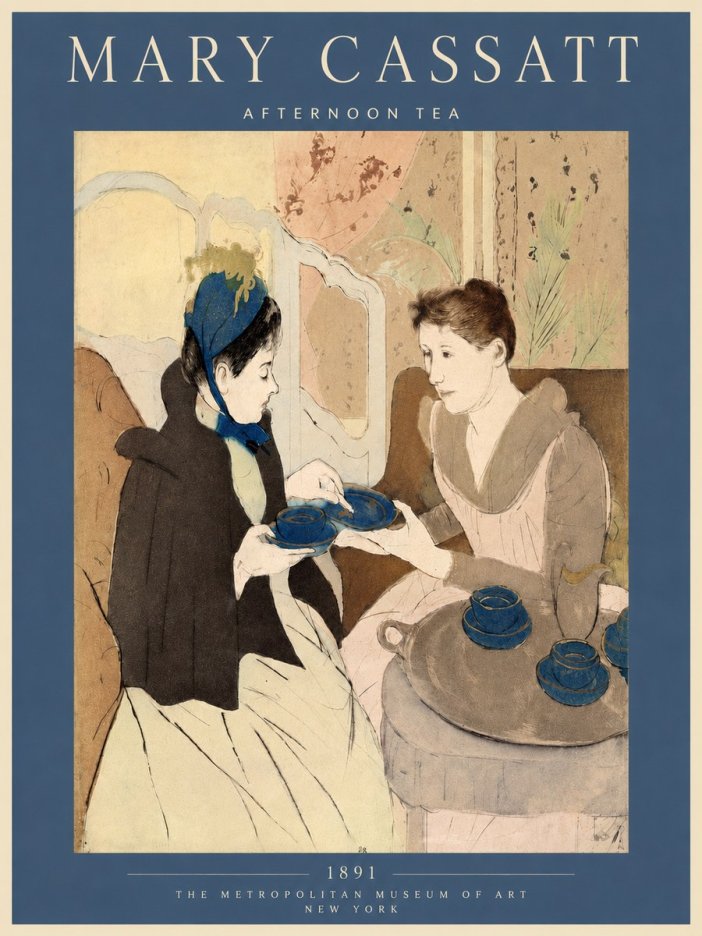 Mary Cassatt Afternoon Tea No5 - Poszter