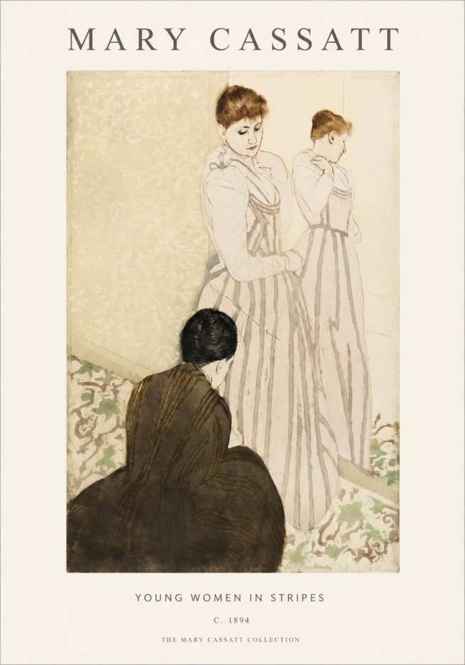 Mary Cassatt Young Women in Stripes No1 - Poszter