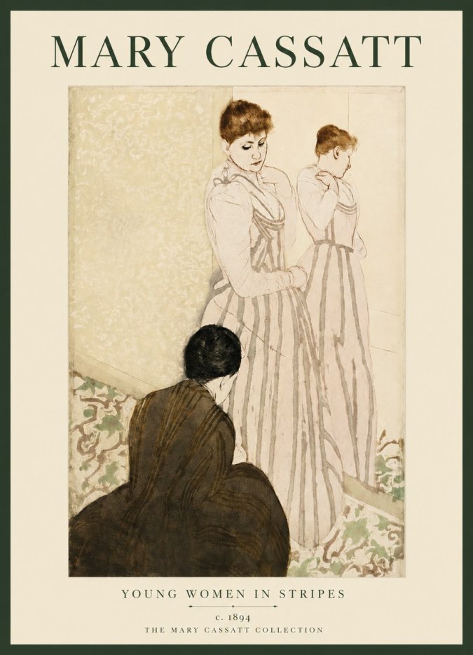 Mary Cassatt Young Women in Stripes No3 - Poszter