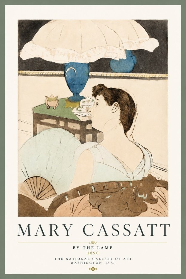 Mary Cassatt By the Lamp No4 - Poszter