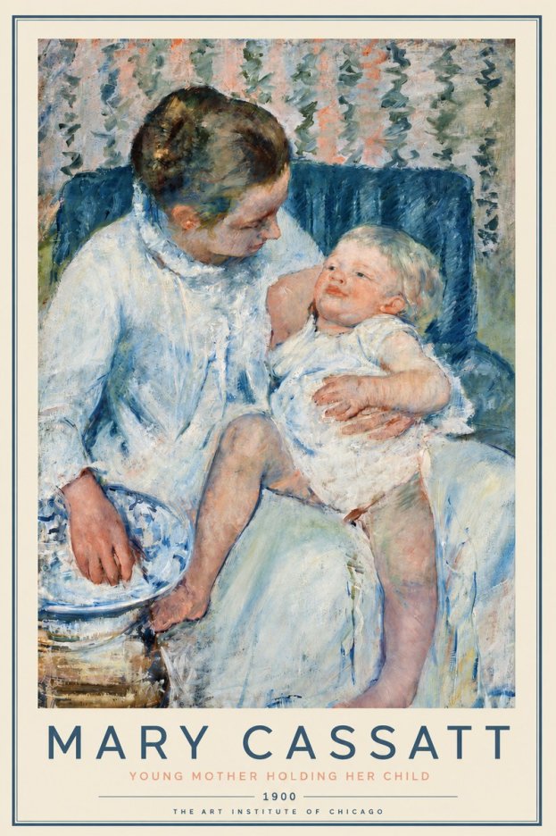 Mary Cassatt Young Mother Holding Her Child No2 - Poszter