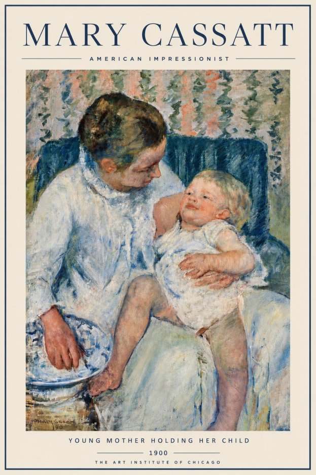 Mary Cassatt Young Mother Holding Her Child No3 - Poszter