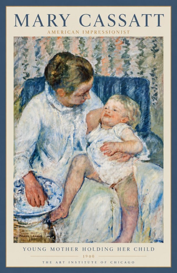 Mary Cassatt Young Mother Holding Her Child No5 - Poszter