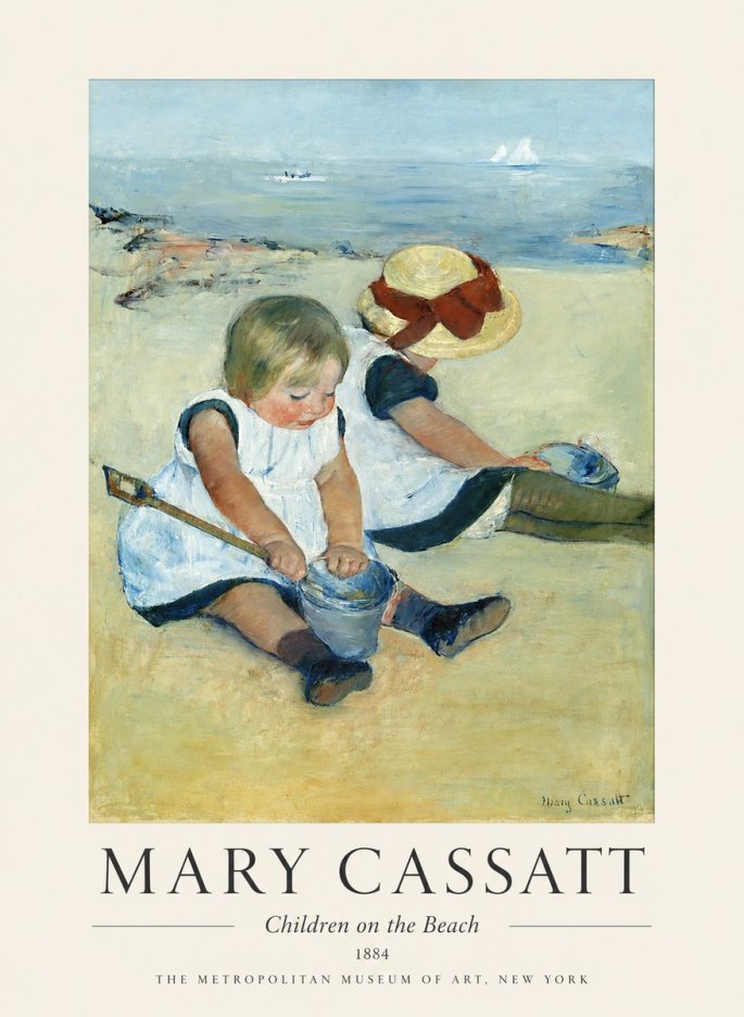 Mary Cassatt Children on the Beach No1 - Poszter