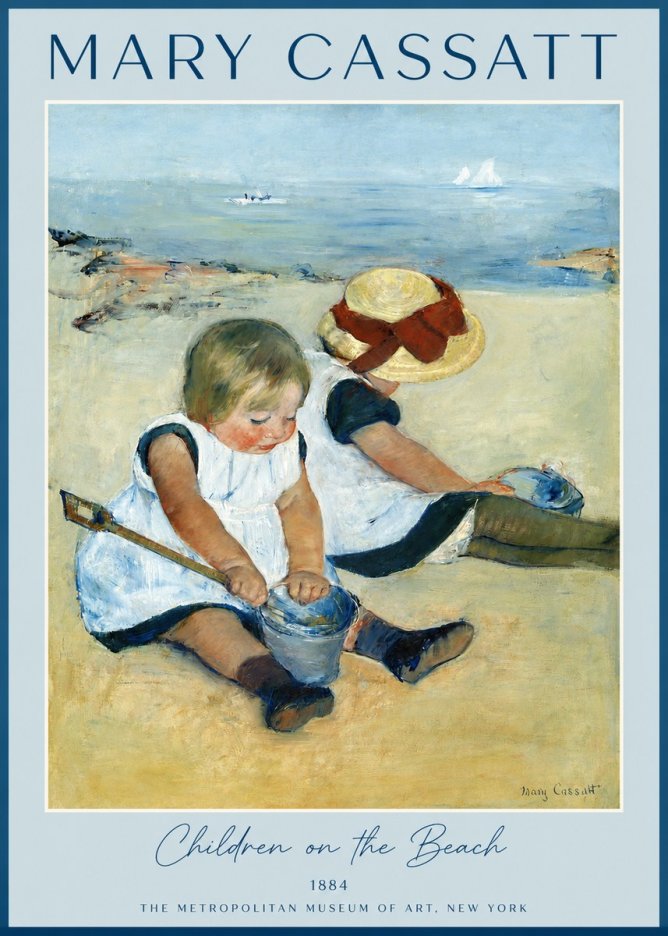 Mary Cassatt Children on the Beach No2 - Poszter