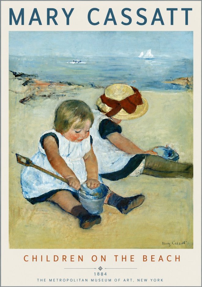 Mary Cassatt Children on the Beach No4 - Poszter